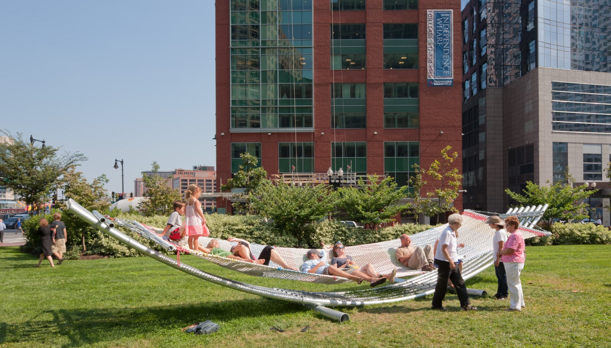 Big Hammock with People Sitting