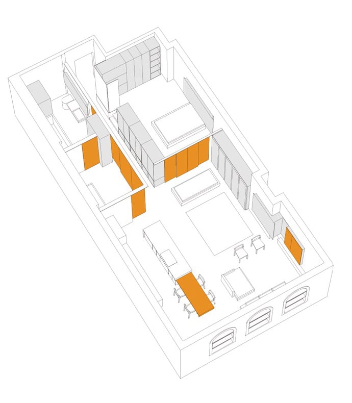 Leather District Loft - Flexible Wall Partition Diagram