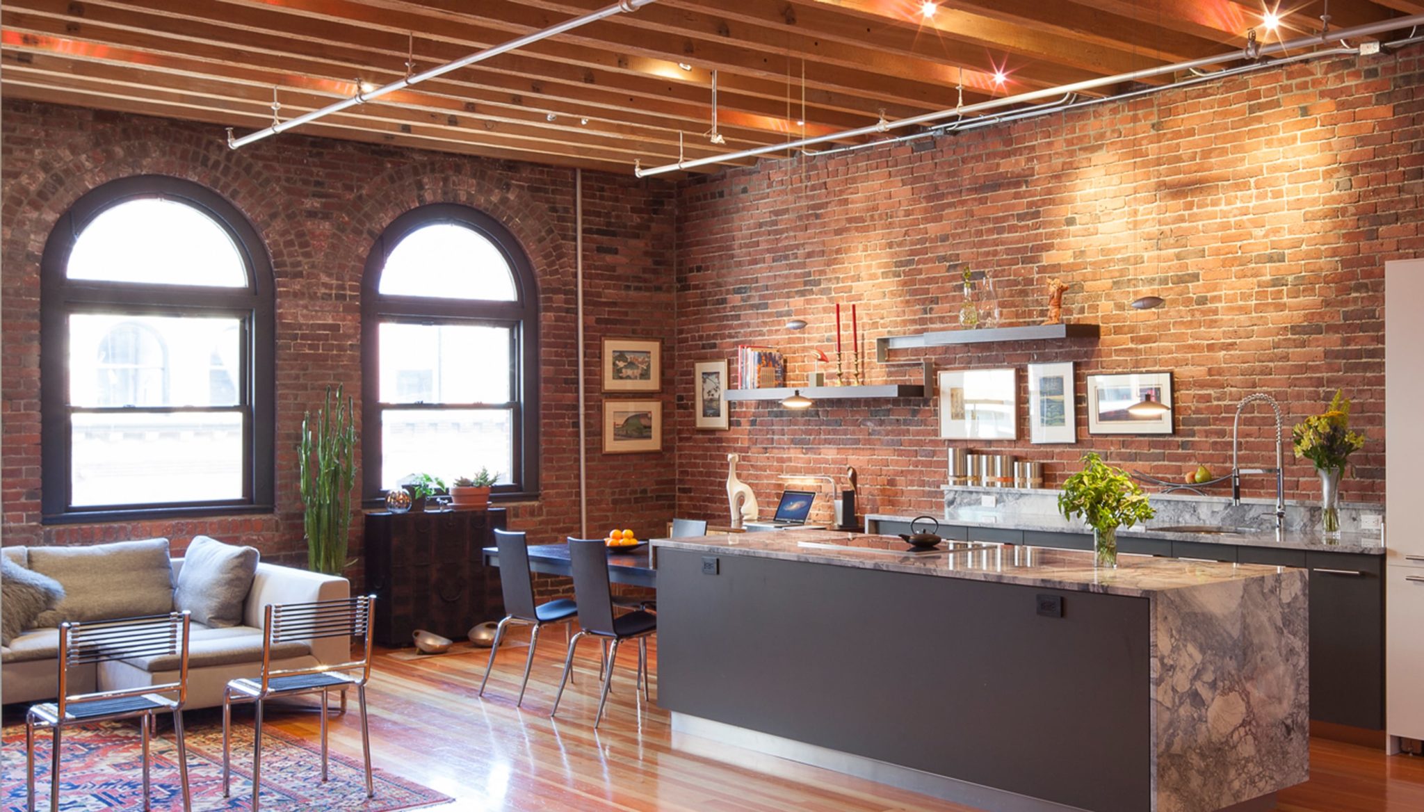 Leather District Loft - Living Space from Master Bedroom