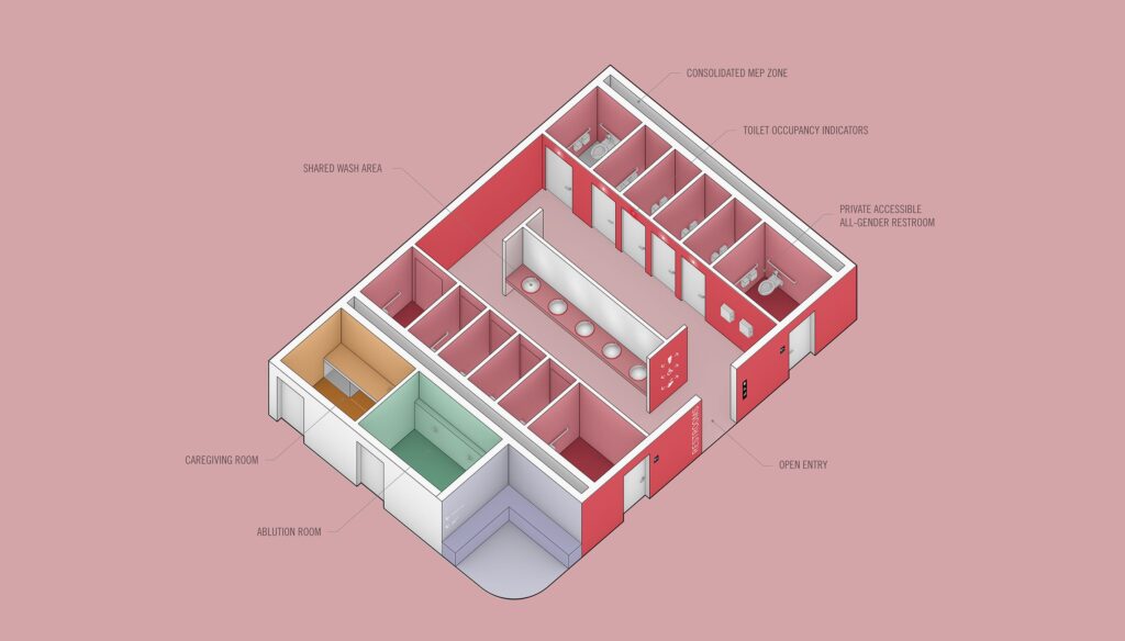 Northeastern University Gender Inclusive Restroom Render